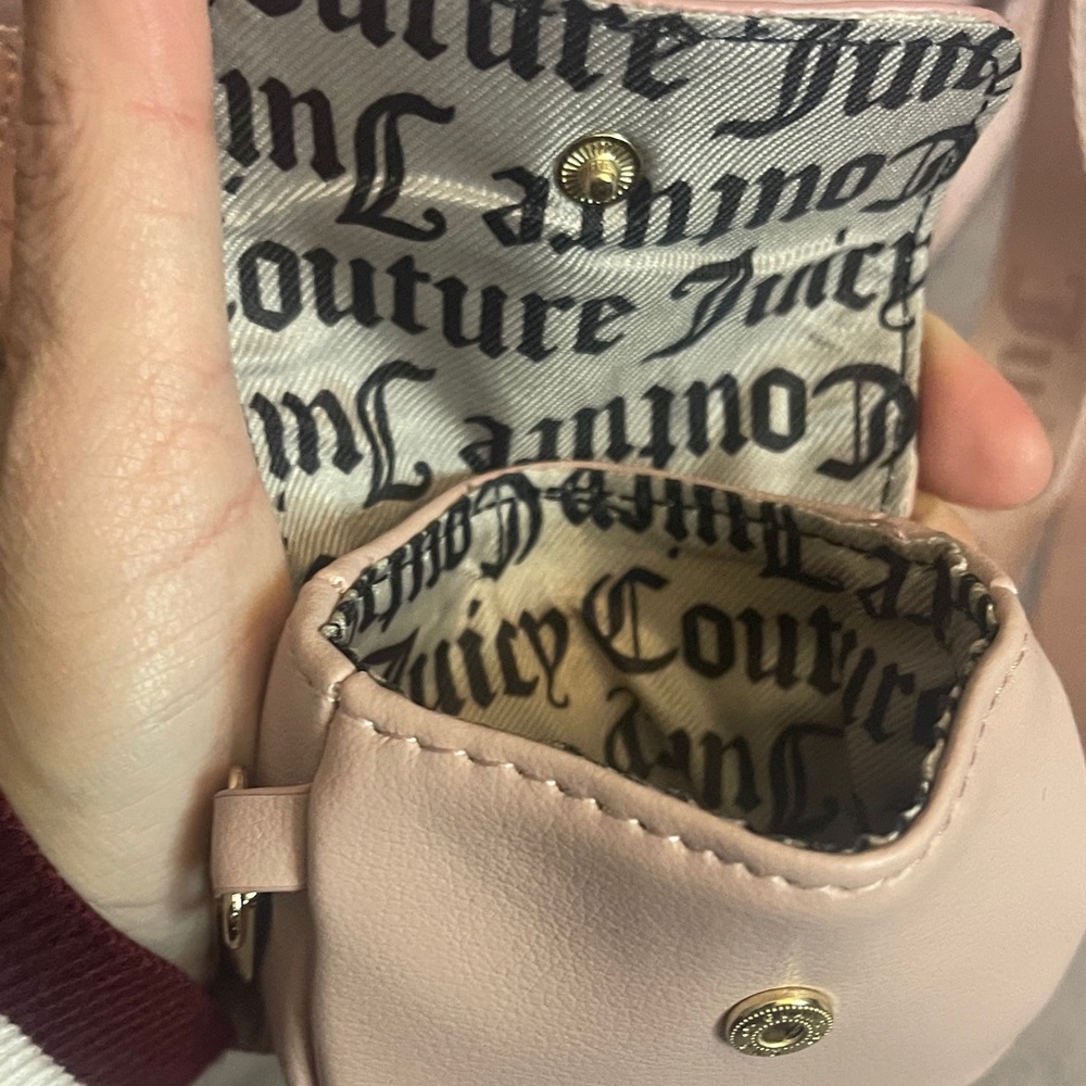 Juicy Couture Pastel Pink Signature league tote w/web strap and mini pouch - Picture 6 of 17